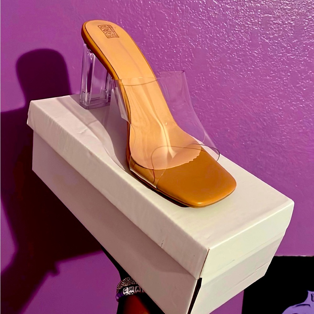 Chunky Clear Block heels
